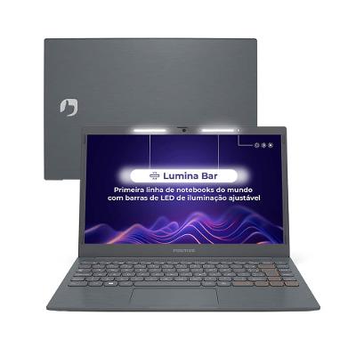 Notebook Positivo Vision Intel Celeron Dual Core 4GB 128GB eMMC Tela HD 14” Windows 11 + Microsoft 365 Personal Válido por 1 Ano - C14 Lumina BAR