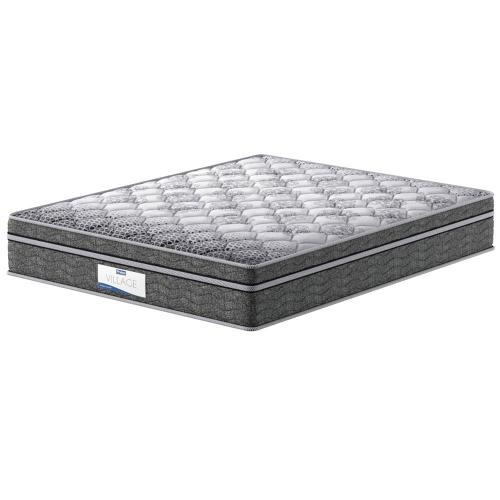 Colchão Queen Size Probel Village D28 com Molas Ensacadas e Pillow Euro 30x158x198cm - Branco/Preto