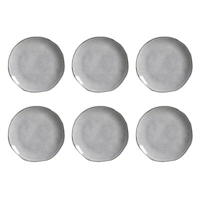 Conjunto de Pratos de Sobremesa Porto Brasil Orgânico Concreto com 6 peças - Cinza