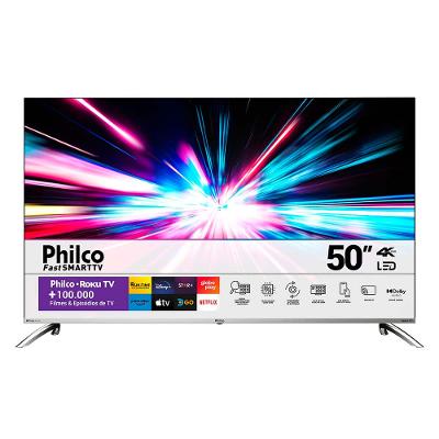 Smart TV 50" LED UHD 4K Philco PTV5 0G7PR2CSB com HDMI, USB, Wi-Fi e Dolby Audio