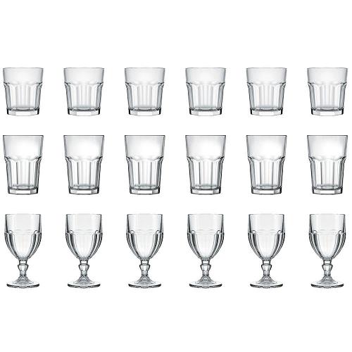 Conjunto de Copos e Taças Nadir Bristol - 18 Peças