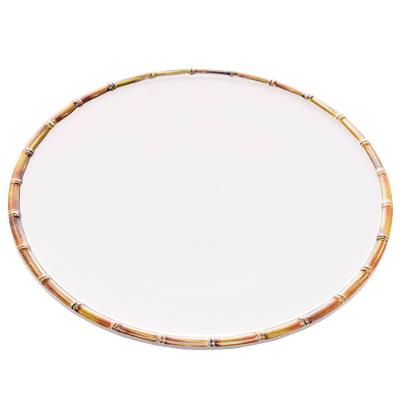 Prato Raso Wolff Bambu em Melamina Branco - 27 cm