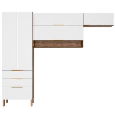 Cozinha Compacta Bartira Topázio UP com 5 Portas, 3 Gavetas e 4 Prateleiras - 262,5cm de largura