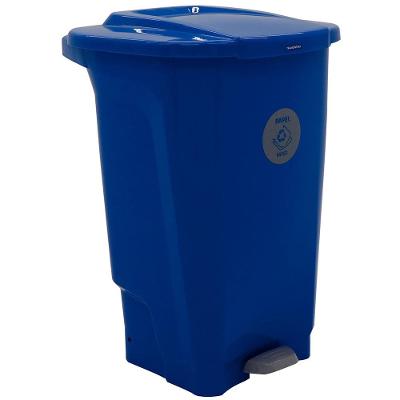 Lixeira para Coleta Seletiva com Pedal Tramontina T-Force em Polipropileno Azul - 100 L