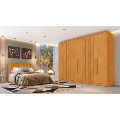 Guarda-Roupa Europa Mademarques Sicilia, 6 Portas de Bater, 4 Gavetas e 15 prateleiras - 210cm de Largura