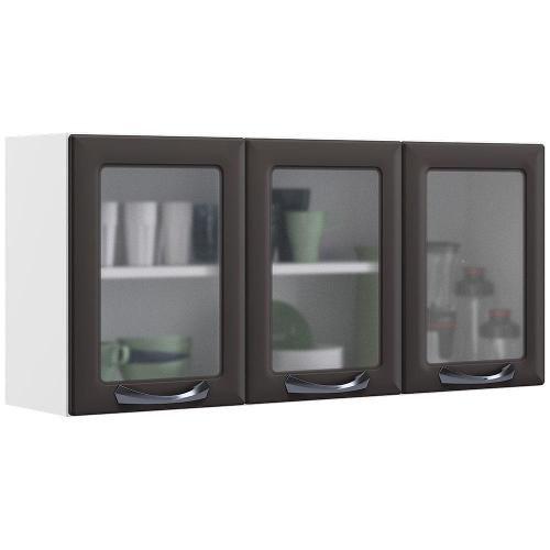 Armário Aéreo Triplo Itatiaia New Premium com 3 Portas e 2 Prateleiras - 120cm de largura