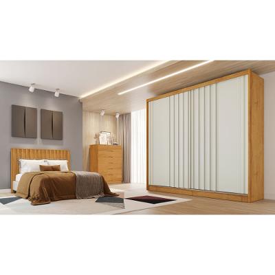Guarda-Roupa Europa Mademarques Córdoba, 2 portas de correr, 4 gavetas e 15 prateleiras – 226 cm de Largura