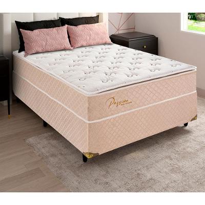 Cama Box Casal Biflex Passione com Pillow Top e Molas Ensacadas 72 x 138 x 188cm - Areia