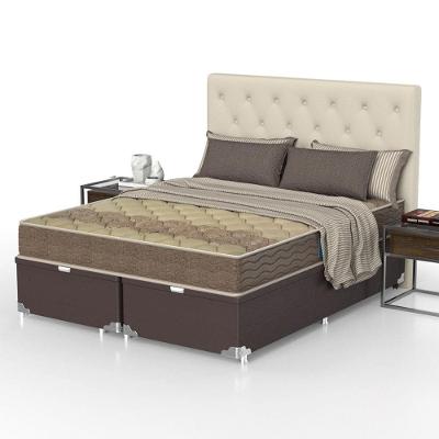 Cama Box Queen Size Probel Guarda Costas Próintense DF Espuma D33 68 x 158 x 198cm - Bege/Marrom