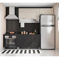 Cozinha Compacta Bartira Rubi com 5 Portas, 3 Gavetas e 3 Prateleiras - 202,2cm de largura - 5