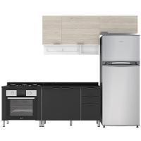 Cozinha Compacta Bartira Rubi com 5 Portas, 3 Gavetas e 3 Prateleiras - 202,2cm de largura - 1