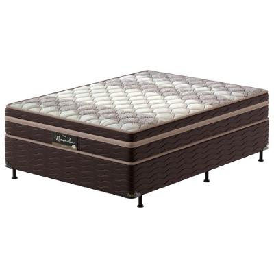 Cama Box Casal Probel Nevada com Euro Pillow e Molas Ensacadas 64x138x188 cm - Bege/Marrom