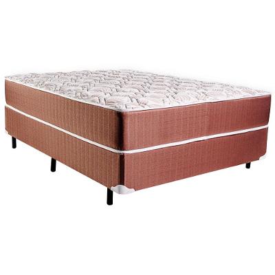 Cama Box Queen Size Luckspuma Granada Maxi com Molas Ensacadas e Pillow Inn 64x158x198cm - Rústico Marrom/Branco