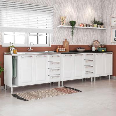 Cozinha Modulada Itatiaia Diamante com 3 peças, 6 portas e 4 gavetas - 295 cm de largura