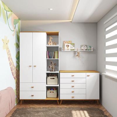 Guarda-Roupa Bartira Ternura com 5 Nichos, 2 Portas, 2 Gavetas + Cômoda Bartira Ternura com 5 Gavetas e 1 Porta