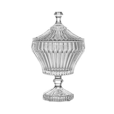 Potiche de Cristal Lyor com Pé Renaissance - 17,5x28,5cm
