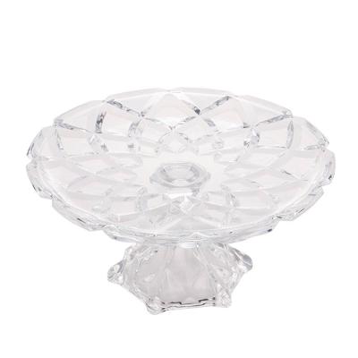 Prato Redondo de Cristal para Bolo Lyor Deli Diamond - 14,5X31x31cm (AxLxP)