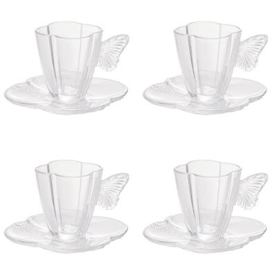 Conjunto com 4 Xícaras e Pires para Chá Wolff Butterfly – 180ml
