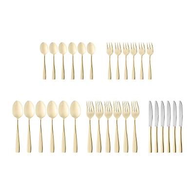 Faqueiro Wolff Pisa em Aço Inox Dourado - 30 Peças