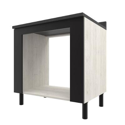 Balcão para Forno e Cooktop de 5 Bocas Bartira Rubi com 80,1cm de Largura - Freixo/Preto Poah