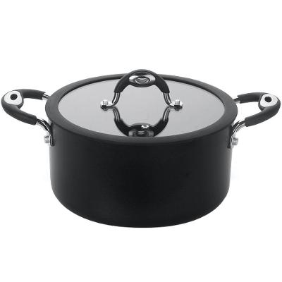 Caçarola Multiflon Dom em Alumínio com Revestimento Antiaderente 7 Camadas, Tampa de Vidro Temperado e Alças em Silicone – 30 cm