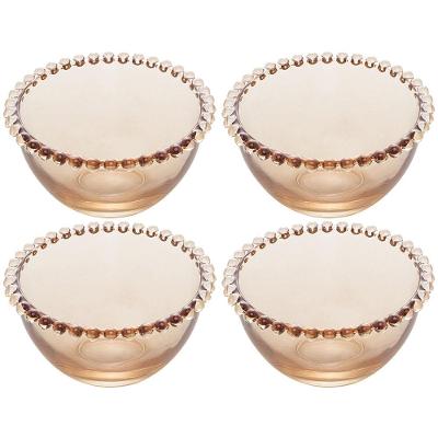 Conjunto de Bowls Wolff Pearl em Cristal Âmbar 450 ml - 4 Peças