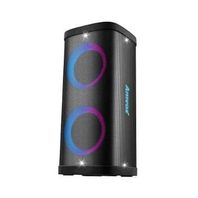 Caixa de Som Amplificada Amvox ACA1200 com Bluetooth, TWS, Power X, Luzes de LED, Chip AX1 e Rádio FM Bivolt - 1200W RMS