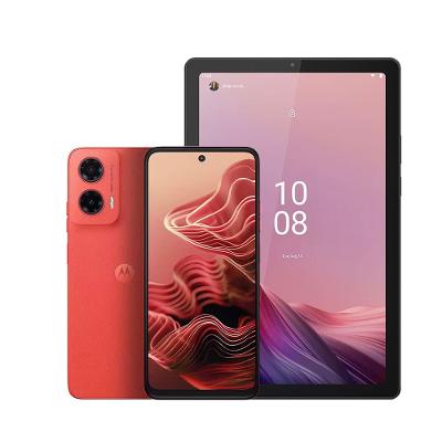 Smartphone Motorola Moto G35 5G Coral 256GB, 12GB RAM, Octa-Core, Câmera Traseira 50MP + 8MP e Tela 6.7" + Tablet Lenovo M9 64GB Tela 9" WVA - Prata