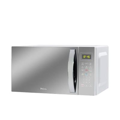 Micro-ondas Philco PMO28E Espelhado, Múltiplas Funções, 1100W, Prata/Branco - 25 litros