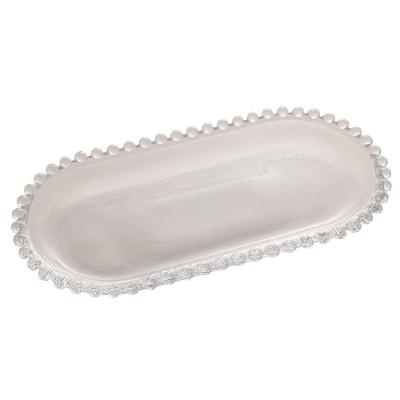 Travessa Oval Wolff Pearl em Cristal - 12 x 24 cm