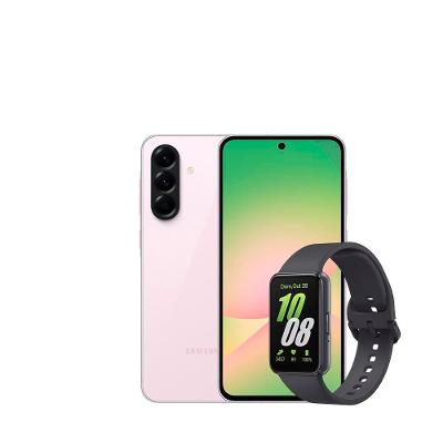 Smartphone Samsung Galaxy A56 5G Rosa 128GB, 8GB RAM, Câmera Tripla 50MP, Tela 6.7", IP67, NFC e Recursos AI + Galaxy Fit3 Grafite Display de 1.6"