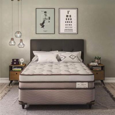 Cama Box de Casal Ortobom New Magestic com Molas Ensacadas 68x138x188 cm - Marrom/Cinza