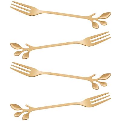 Conjunto Garfos para Aperitivo Wolff Gourmet Dourado - 4 Peças