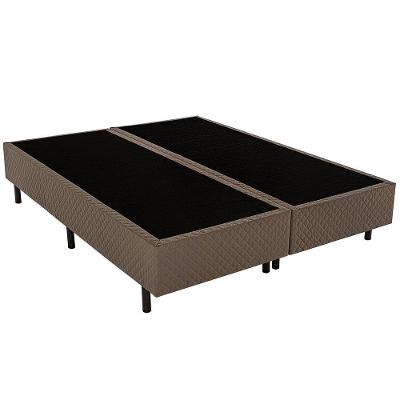 Base Box Queen Size Biflex Ilhéus com Revestimento em Tecido Poliéster 39x158x198cm - Marrom