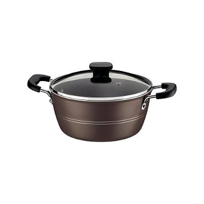 Caçarola Tramontina Sicília em Alumínio com Revestimento Interno e Externo Antiaderente Starflon Excellent 24cm - Avelã