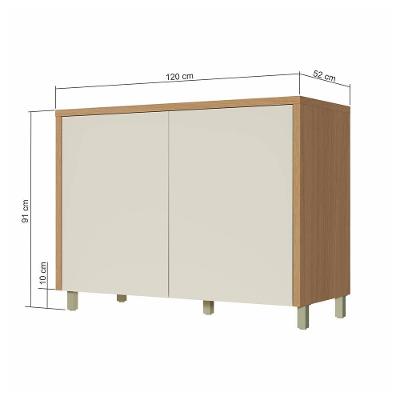 Balcão Nesher Condessa com 2 Portas e 1 Prateleira - 120cm de largura - Carvalho/Greige