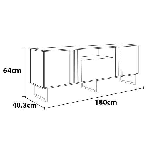 Rack Colibri Juruá com 180 cm de Largura, 3 Portas, Ideal para TV de até 70” - 7