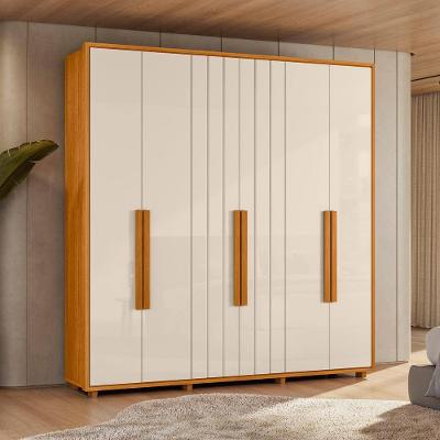 Guarda-Roupa Casal Madetec Portinari 6 Portas 4 Gavetas Ripado Angular Amortecimento Cabideiro Extensível