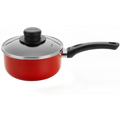 Panela Multiflon Páprika em Alumínio com Revestimento Antiaderente e Tampa de Vidro com Saída de Vapor 16 cm – Vermelha