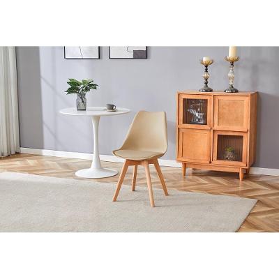 Cadeira Conthey Eames Leda Design Ergonômico Estofada Courino Base Madeira