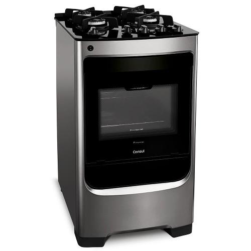 Fogão 4 Bocas Consul CFO4VAR com Mesa de Vidro e Acendimento Automático Bivolt - Inox
