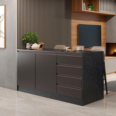Bancada Bartira Gourmet com 2 Portas, 4 Gavetas e 1 Prateleira - 180,6cm de largura