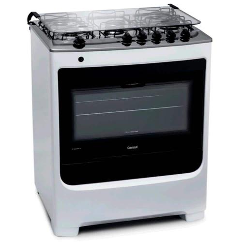 Fogão Consul 5 Bocas CFS5NAB com Mesa de Inox e Acendimento Automático Bivolt - Branco