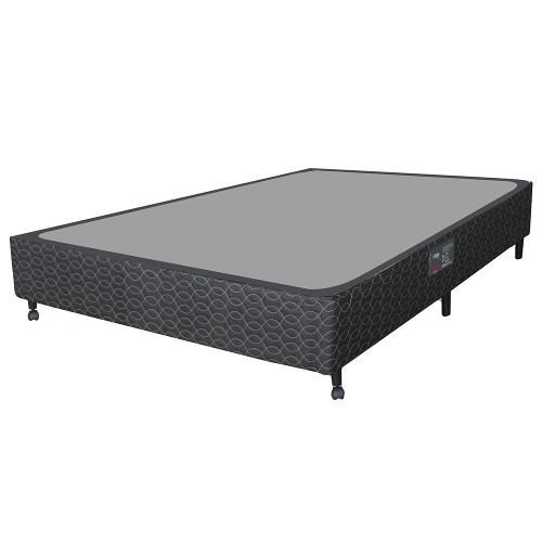 Base Box para Colchão de Casal Castor Sleep Class Bonnel com Rodízio 40x138x188 cm - Preto