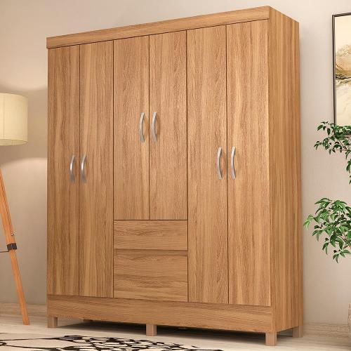 Guarda-Roupa Bartira Brusque II com 149 cm de Largura, 6 Portas e 2 Gavetas