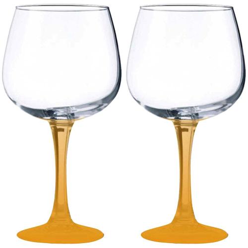 Conjunto de Taças para Gin Vicrila Ibiza com Base Laranja 720 ml – 2 Peças