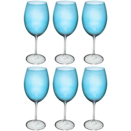 Conjunto de Taças para Água Bohemia Gastro 580ml Azul - 6 Peças