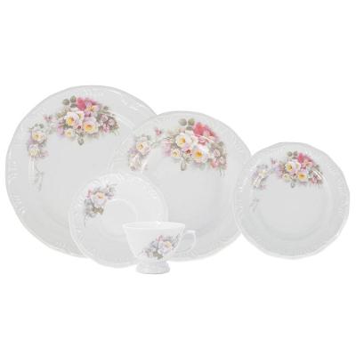 Aparelho de Jantar 20 Peças P.Schmidt Clássica Eterna em Porcelana com Xícara de Chá - Branco