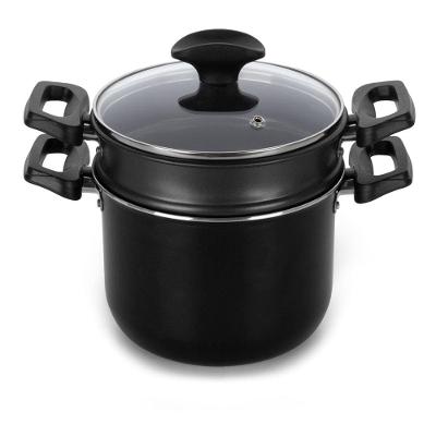 Cuscuzeira Multiflon Induct+ Antiaderente Quartzo Preta - 16 cm