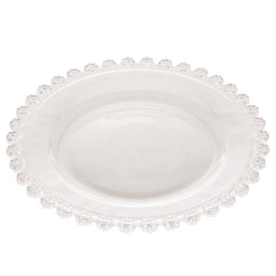 Sousplat de Cristal Wolff Mesa Daisy Transparente - 32 cm